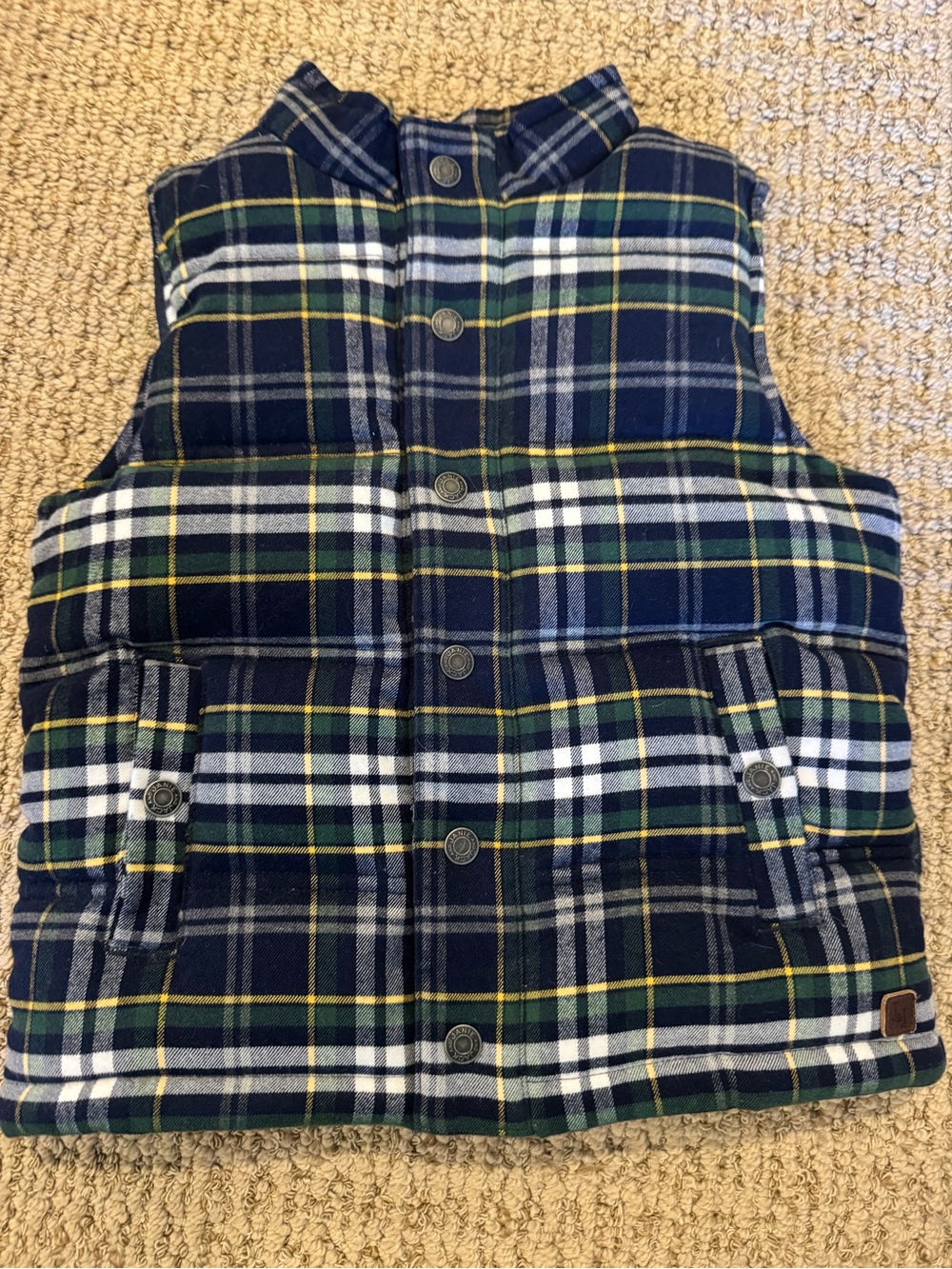Janie and Jack 3-4 puffer vest steward plaid tartan